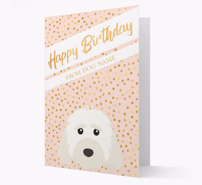 Personalized 'Happy Birthday' Gold Detail {breedFullName} Card